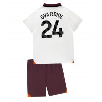 Manchester City Josko Gvardiol #24 Auswärts Trikotsatz Kinder 2023-24 Kurzarm (+ Kurze Hosen)